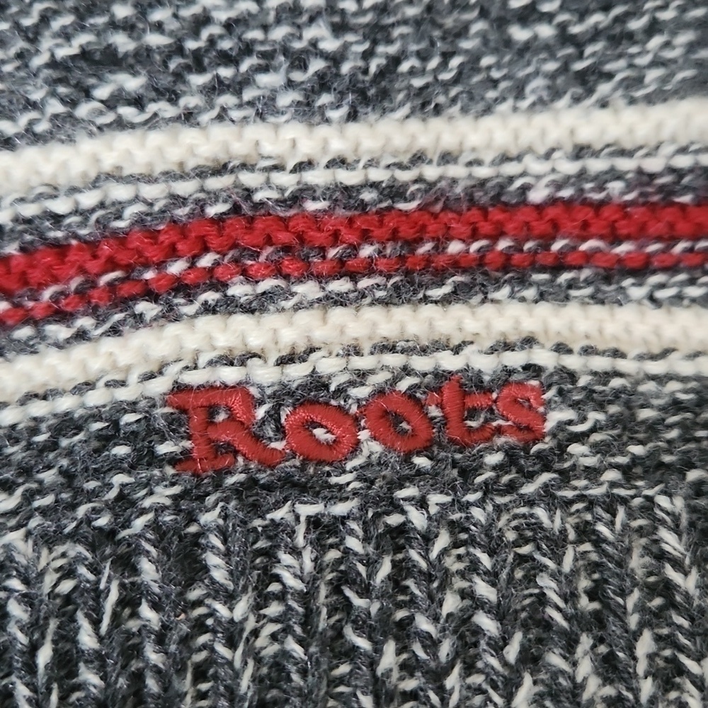 ROOTS | Cabin baby toque beanie hat  red gray stripes - Picture 2 of 3